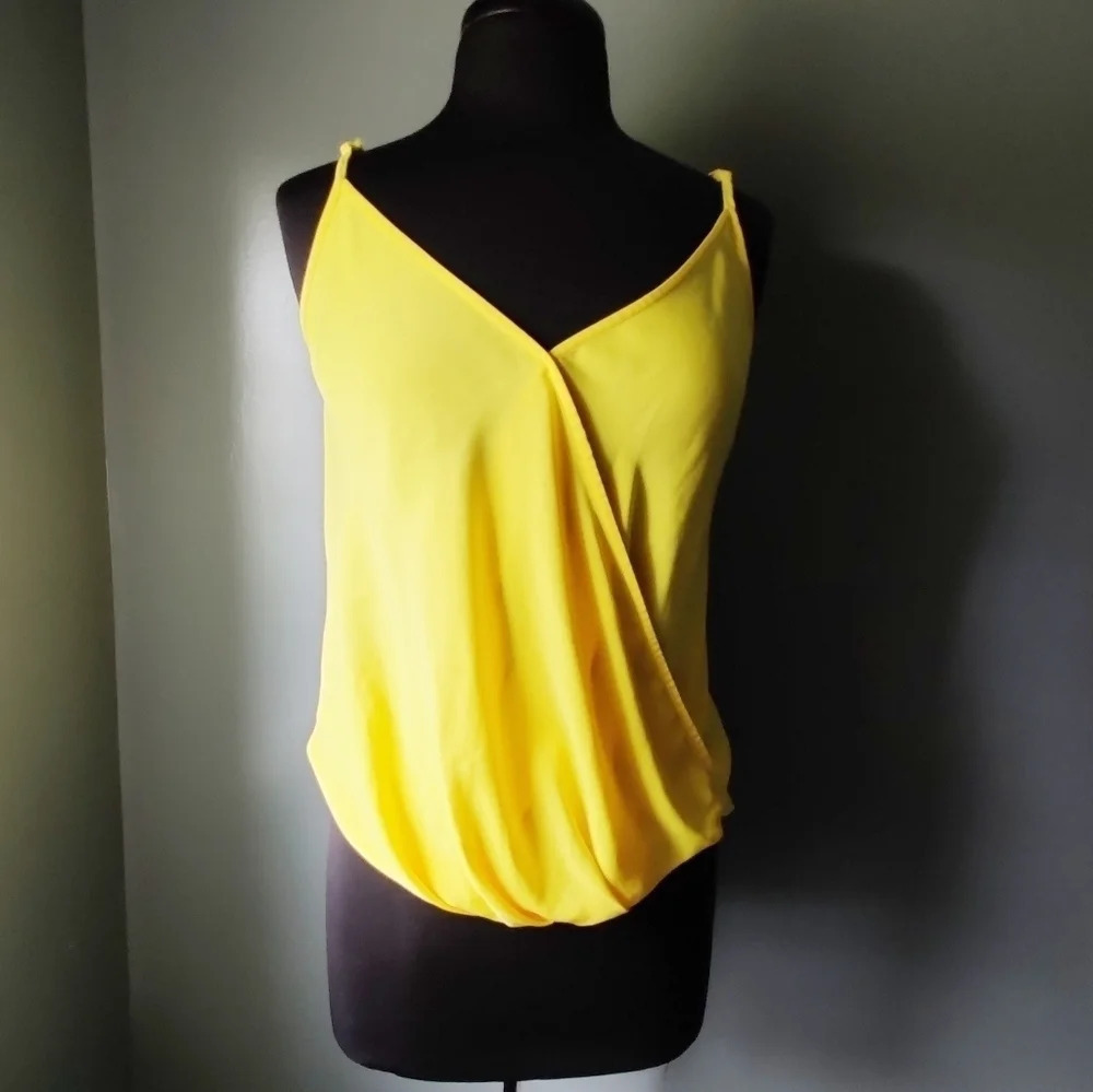 Noel Norah Yellow Cami Wrap Top